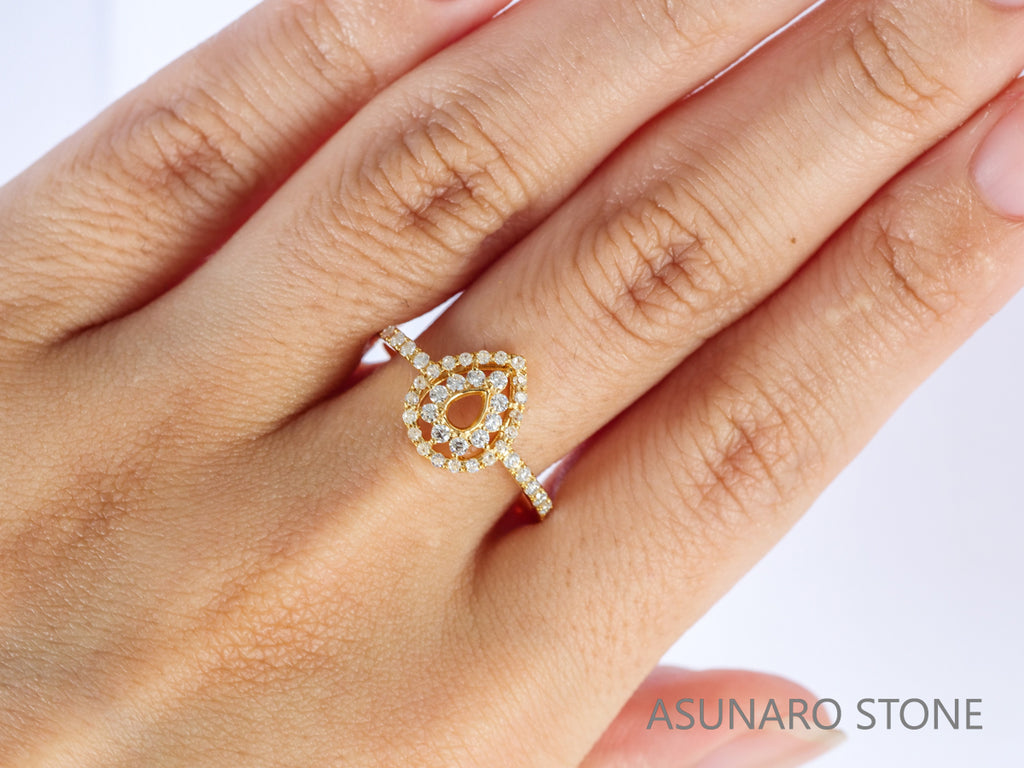 【お仕立て用】空枠番号：4812C　4×3mm用　リング枠　取り巻き【オーダージュエリー用】