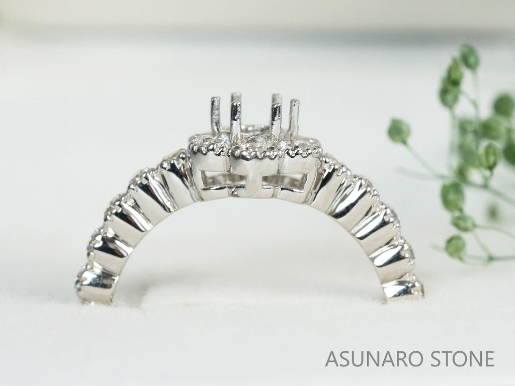 【お仕立て用】空枠番号：4447C　3mm用　リング枠　取り巻き【オーダージュエリー用】