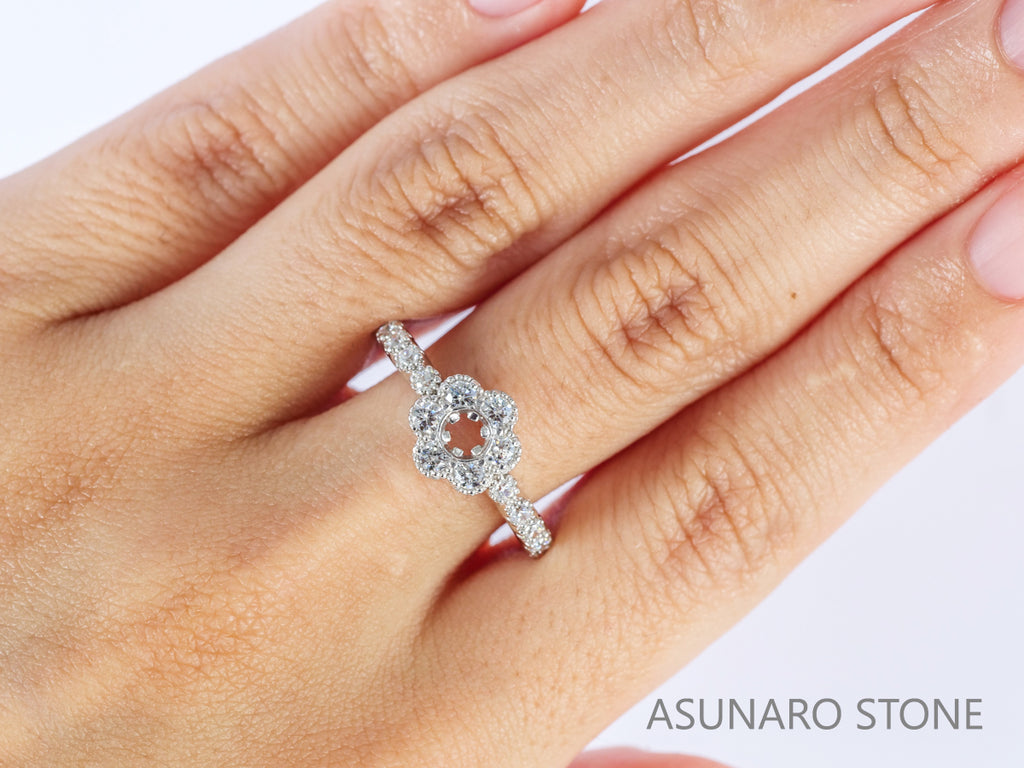 【お仕立て用】空枠番号：4447C　3mm用　リング枠　取り巻き【オーダージュエリー用】