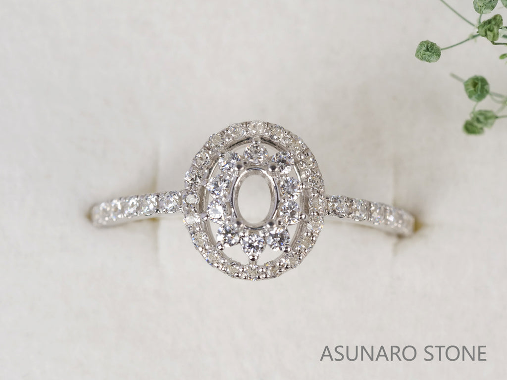 【お仕立て用】空枠番号：4811C　4×3mm用　リング枠　取り巻き【オーダージュエリー用】