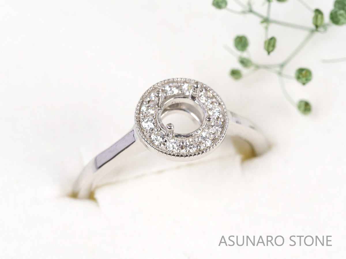 【お仕立て用】空枠番号：5352C　 5mm用　リング枠　取り巻き【オーダージュエリー用】