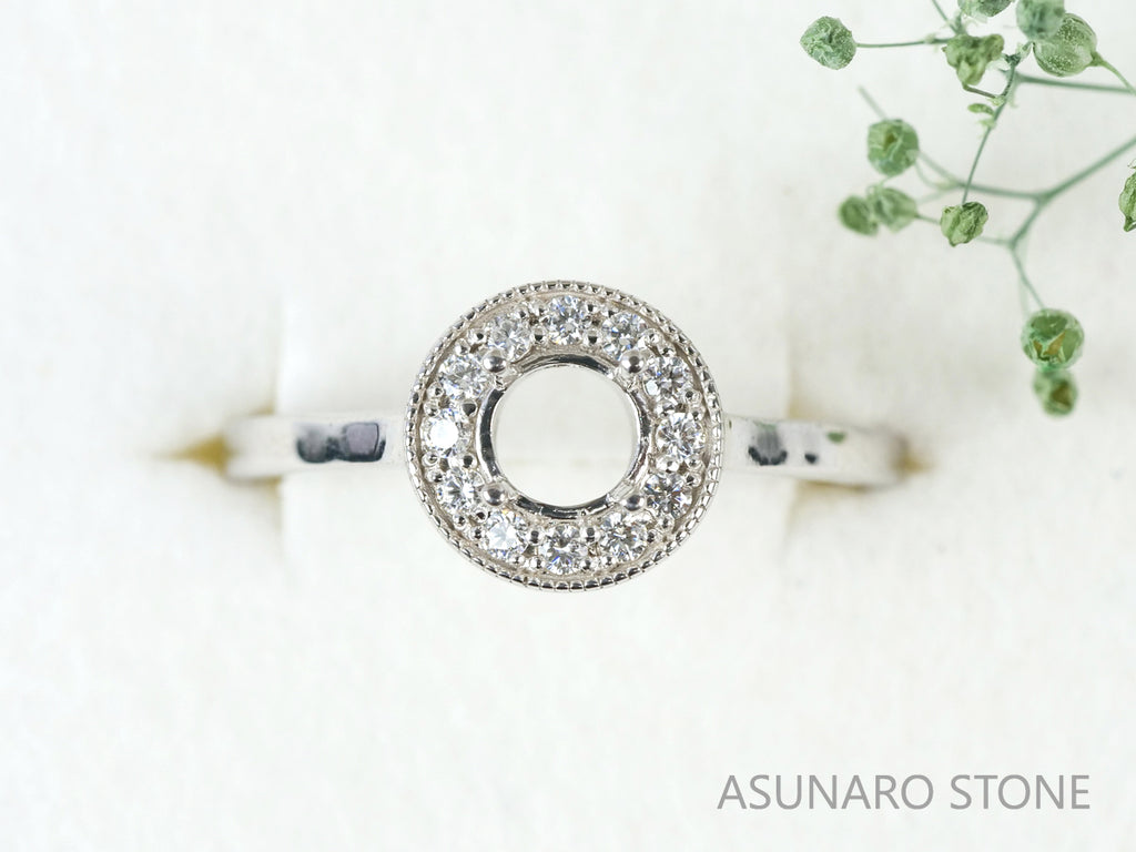 【お仕立て用】空枠番号：5352C　 5mm用　リング枠　取り巻き【オーダージュエリー用】