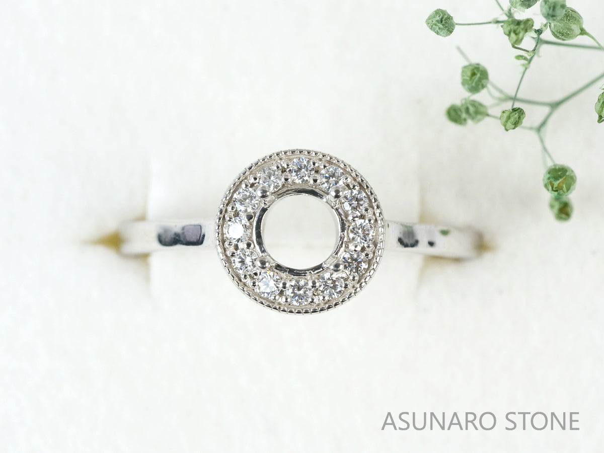 【お仕立て用】空枠番号：5352C　 5mm用　リング枠　取り巻き【オーダージュエリー用】