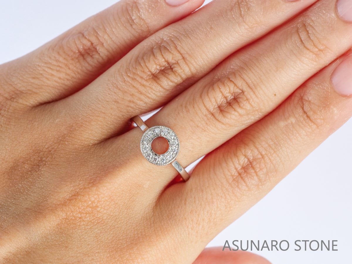 お仕立て用】空枠番号：5352C 5mm用 リング枠 取り巻き【オーダー