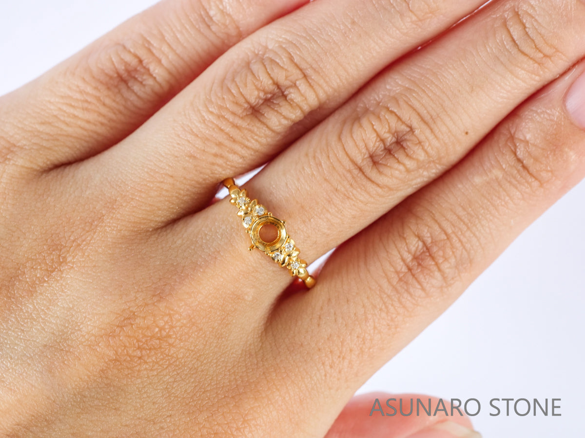 【お仕立て用】空枠番号：5455C　リング枠　【オーダージュエリー用】