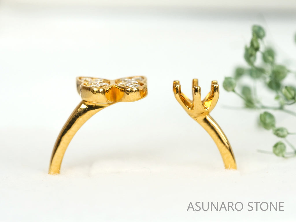 【お仕立て用】空枠番号：5181C　リング枠　フォークリング【オーダージュエリー用】