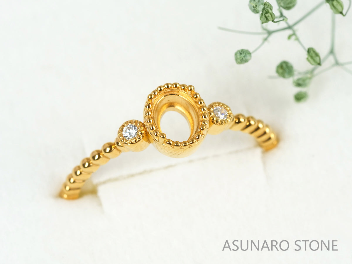 【お仕立て用】空枠番号：4918C　リング枠　【オーダージュエリー用】