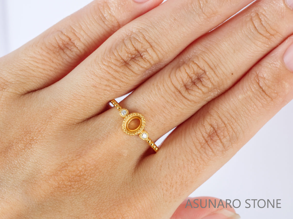 【お仕立て用】空枠番号：4918C　リング枠　【オーダージュエリー用】