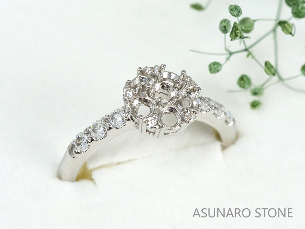 【お仕立て用】空枠番号：4313C　3mm用　リング枠　取り巻き【オーダージュエリー用】