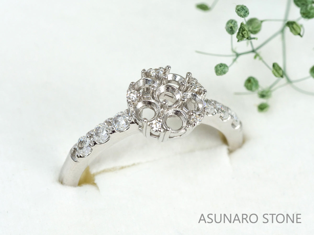 【お仕立て用】空枠番号：4313C　3mm用　リング枠　取り巻き【オーダージュエリー用】