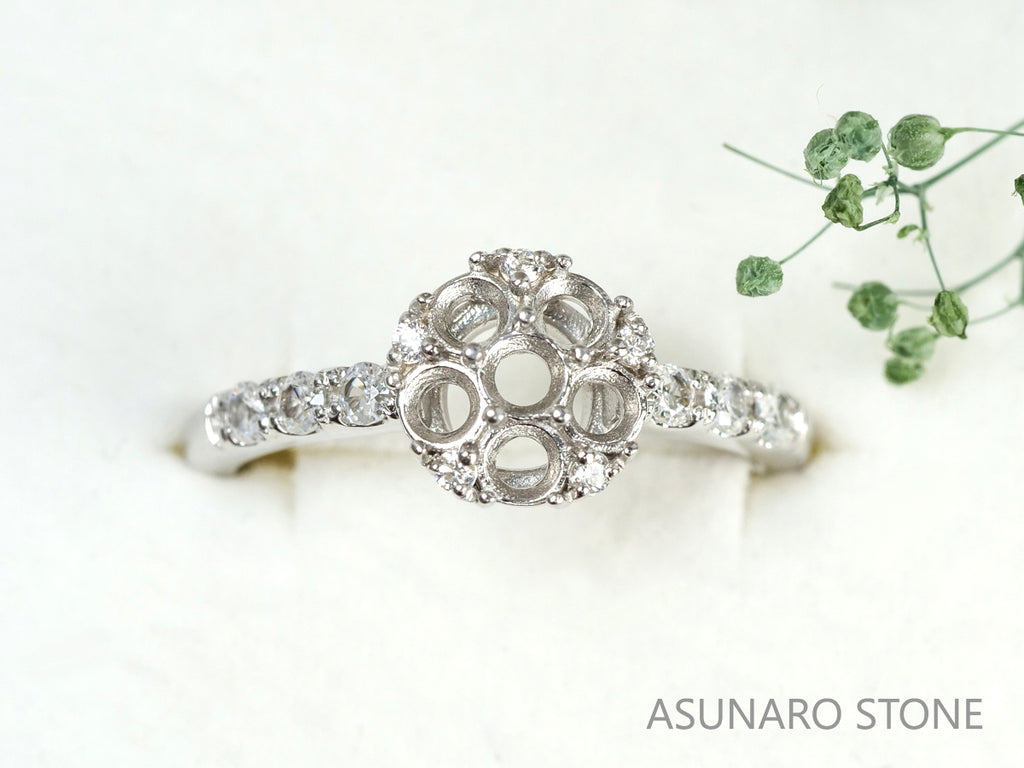 【お仕立て用】空枠番号：4313C　3mm用　リング枠　取り巻き【オーダージュエリー用】