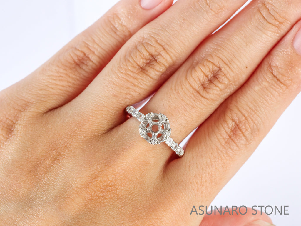 【お仕立て用】空枠番号：4313C　3mm用　リング枠　取り巻き【オーダージュエリー用】