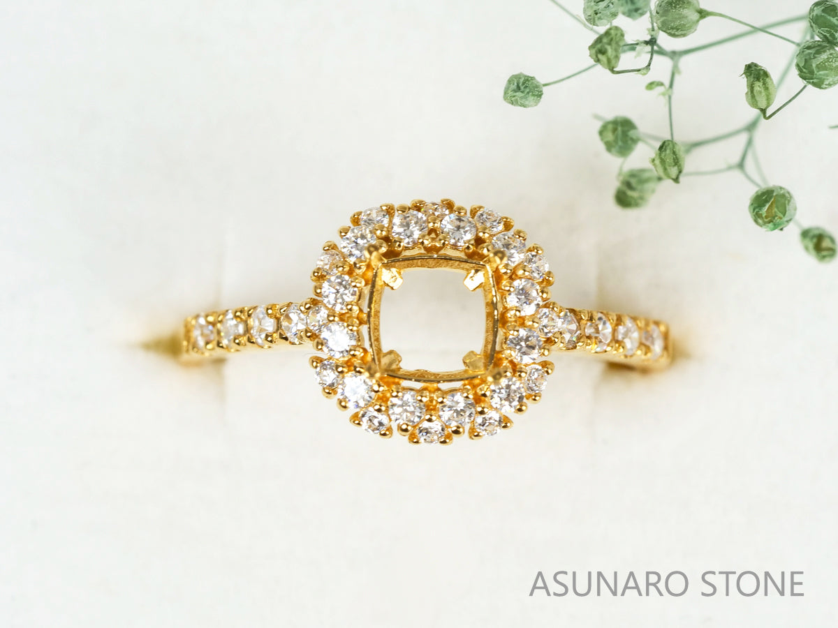 【お仕立て用】空枠番号：4040C　5mm用　リング枠　取り巻き【オーダージュエリー用】