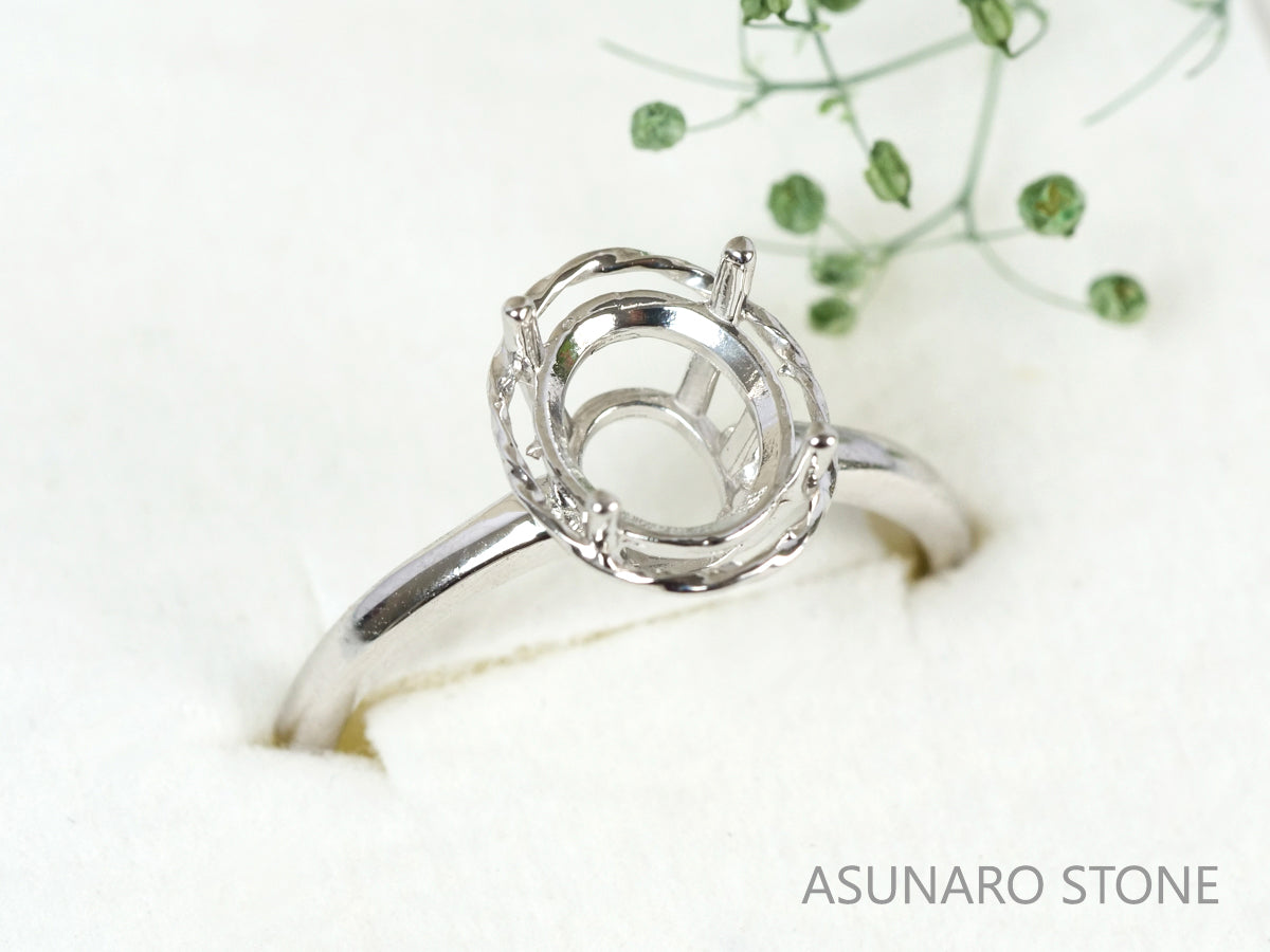 【お仕立て用】空枠番号：5107C　7×9mm用　ダイヤなし　リング枠　【オーダージュエリー用】