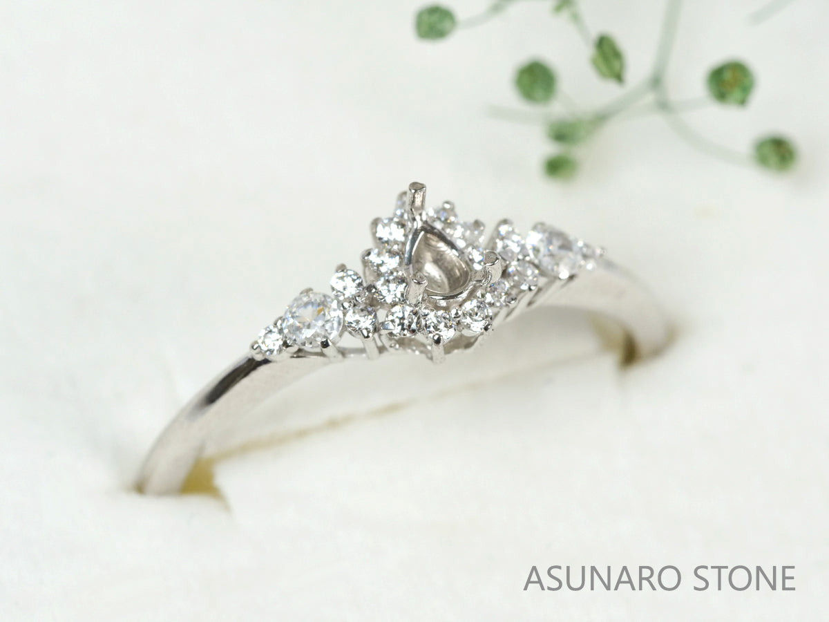 【お仕立て用】空枠番号：4943C　4×3mm用　リング枠　取り巻き【オーダージュエリー用】