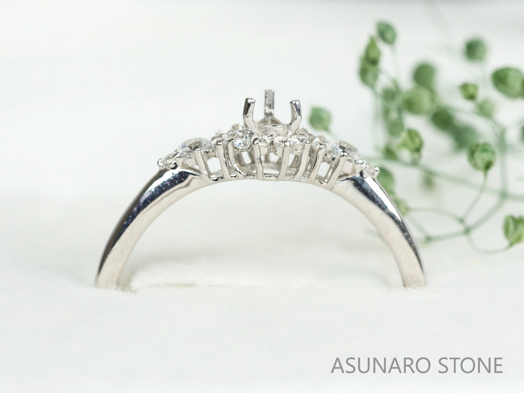 【お仕立て用】空枠番号：4943C　4×3mm用　リング枠　取り巻き【オーダージュエリー用】