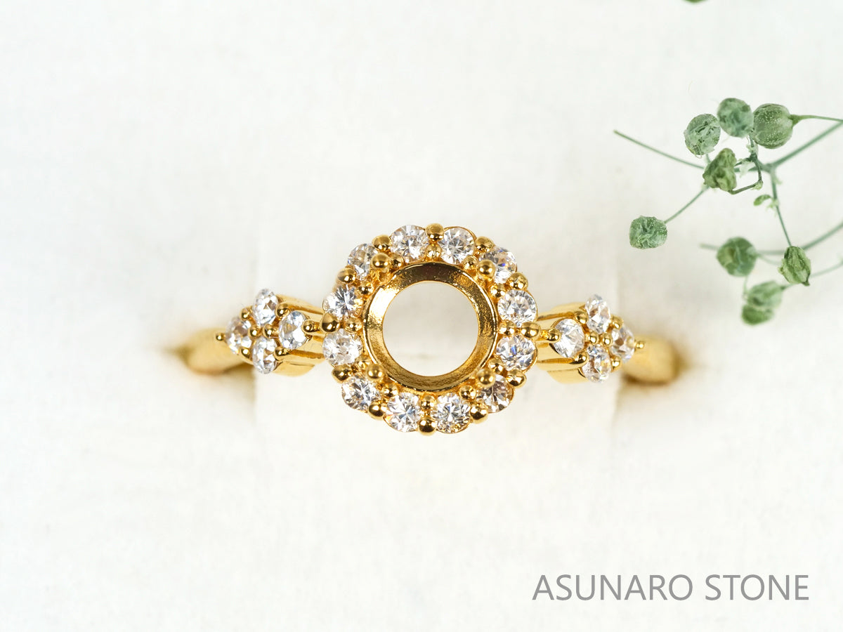 【お仕立て用】空枠番号：4384C　5mm用　リング枠　取り巻き【オーダージュエリー用】