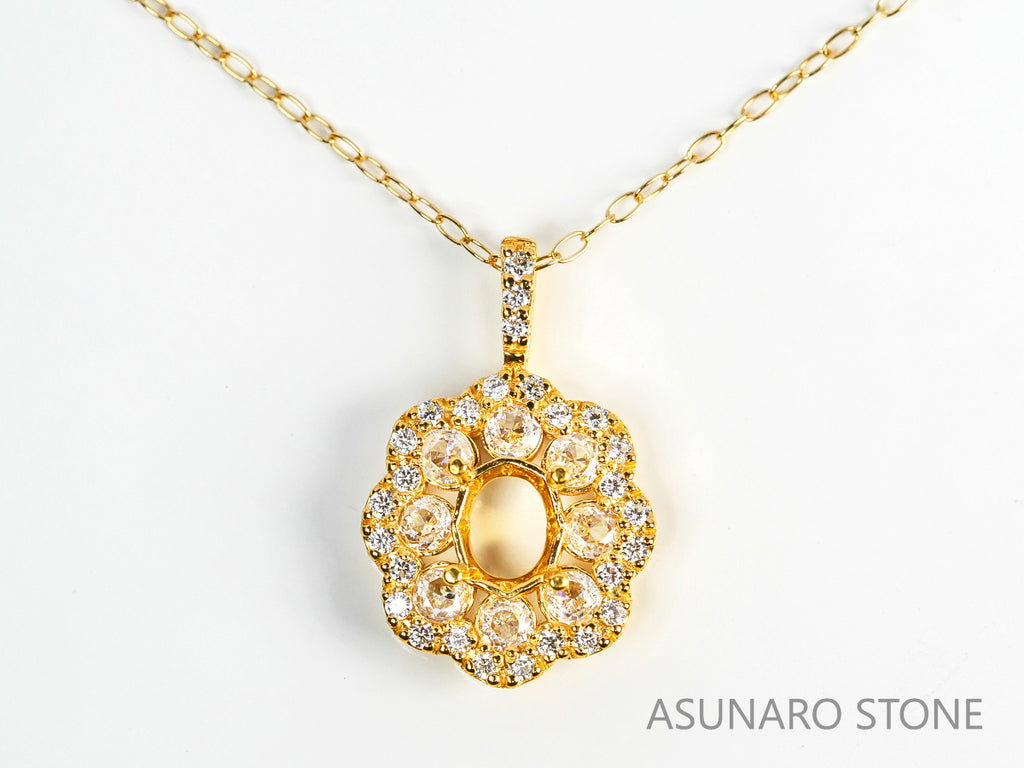 【お仕立て用】空枠番号：4429C　ペンダントトップ枠【オーダージュエリー用】