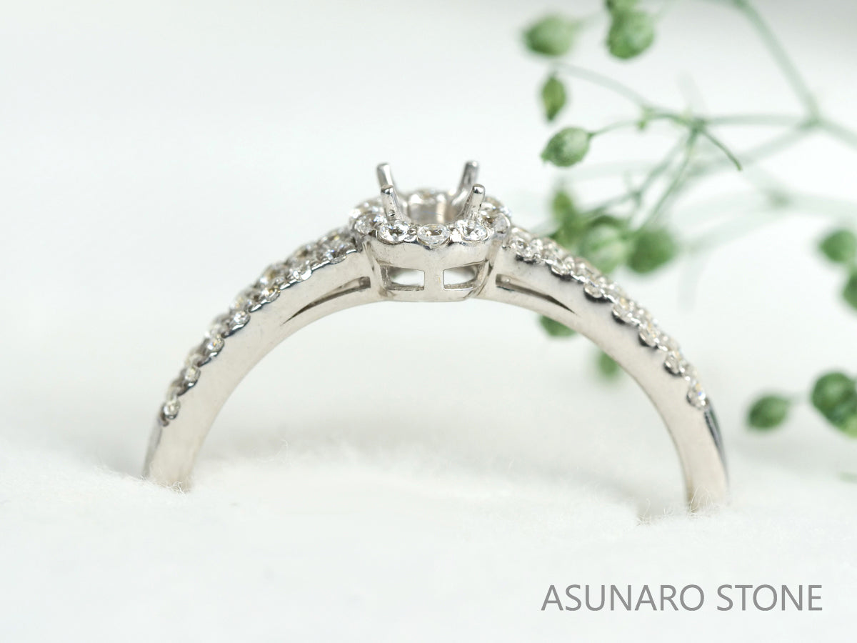 【お仕立て用】空枠番号：2402C　4×3mm用　リング枠　取り巻き【オーダージュエリー用】