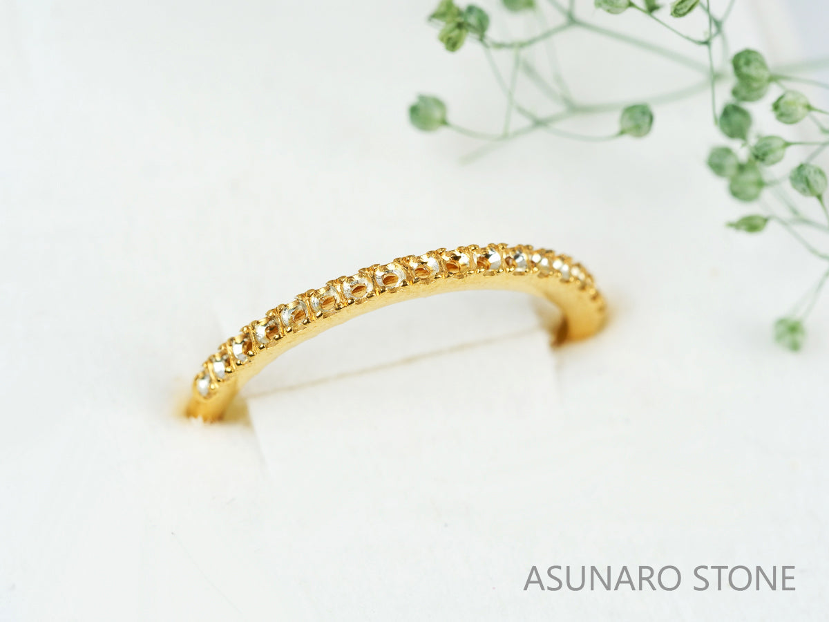 【お仕立て用】空枠番号：1423C　1.4mm用　リング枠　ハーフエタニティ【オーダージュエリー用】hpv