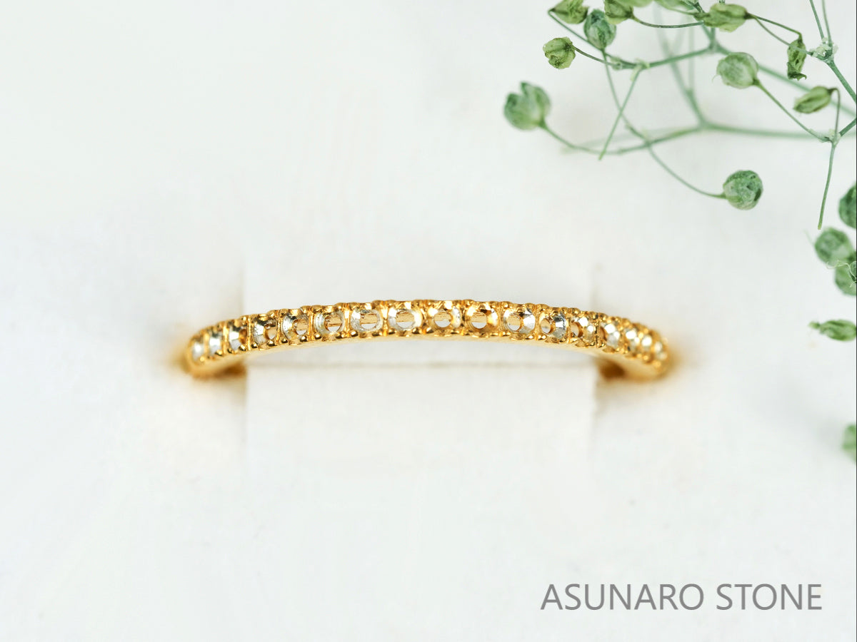 【お仕立て用】空枠番号：1423C　1.4mm用　リング枠　ハーフエタニティ【オーダージュエリー用】hpv