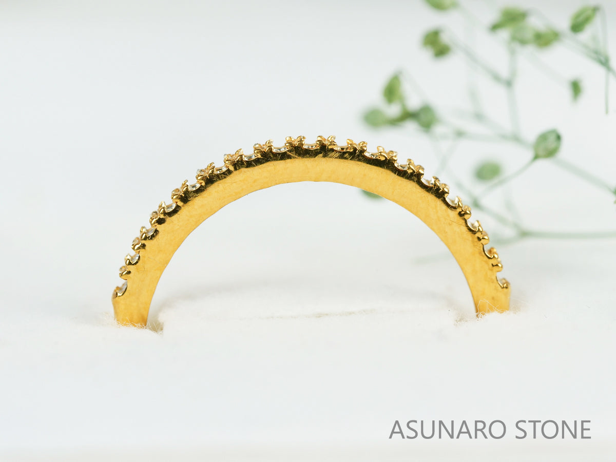 【お仕立て用】空枠番号：4960C　1.5mm用　リング枠　ハーフエタニティ【オーダージュエリー用】hpv