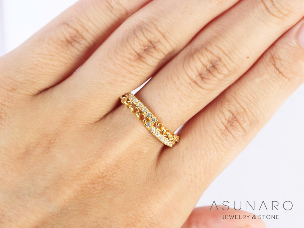 【お仕立て用】空枠番号：4842C　2mm用　リング枠　ハーフエタニティ【オーダージュエリー用】hpv