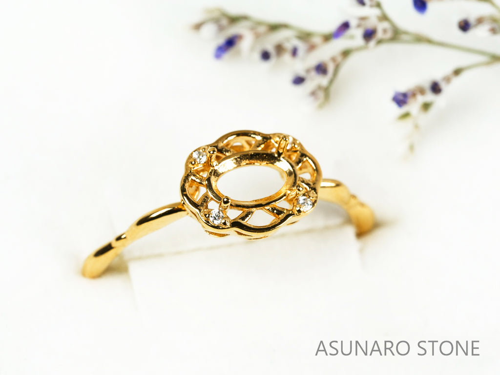 【お仕立て用】空枠番号：5556C　リング枠【オーダージュエリー用】