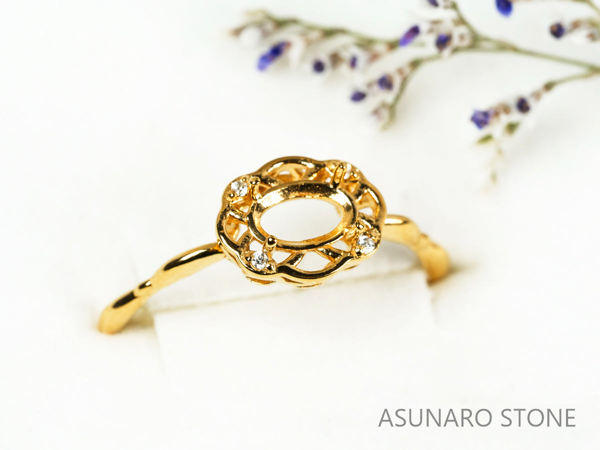 【お仕立て用】空枠番号：5556C　リング枠【オーダージュエリー用】