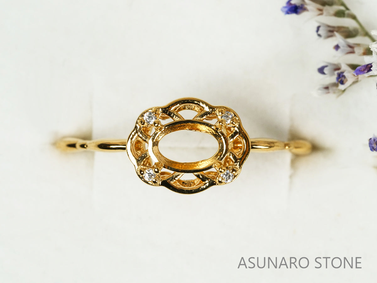 【お仕立て用】空枠番号：5556C　リング枠【オーダージュエリー用】