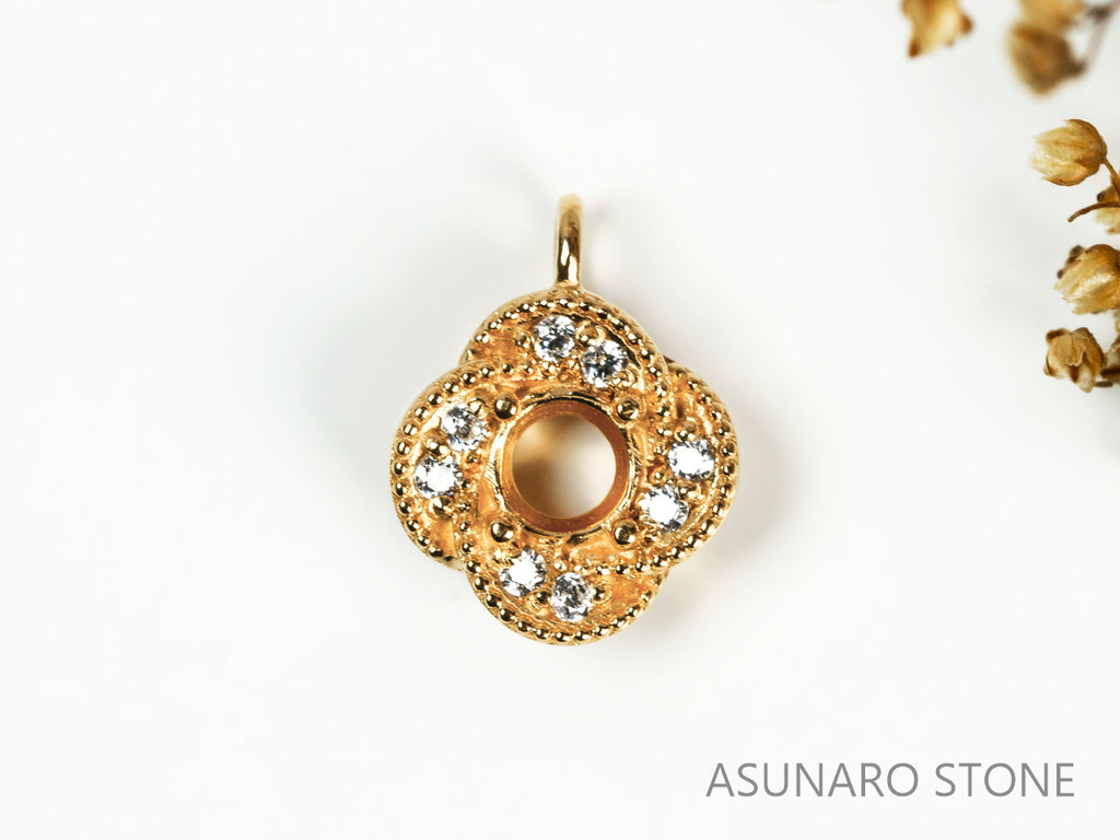 【お仕立て用】空枠番号：4206C　ペンダントトップ枠【オーダージュエリー用】