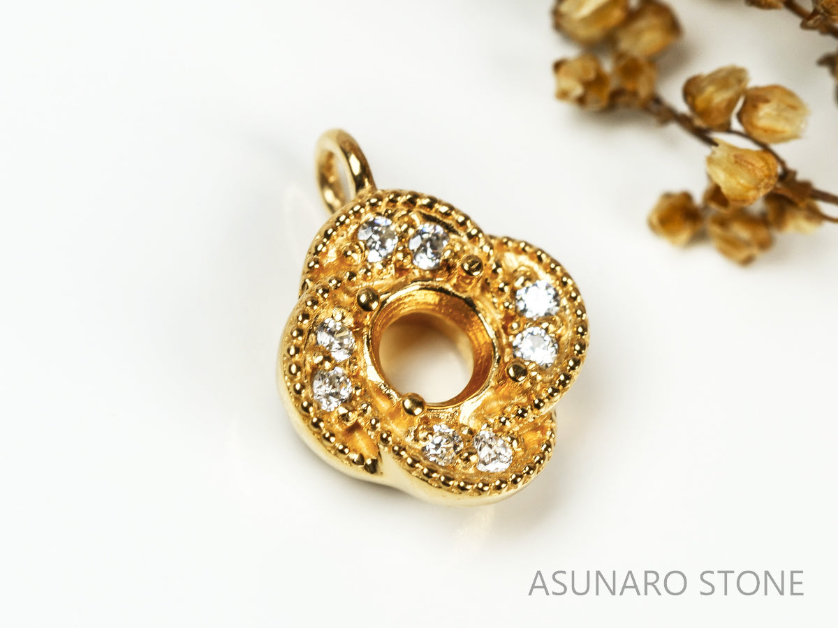 【お仕立て用】空枠番号：4206C　ペンダントトップ枠【オーダージュエリー用】