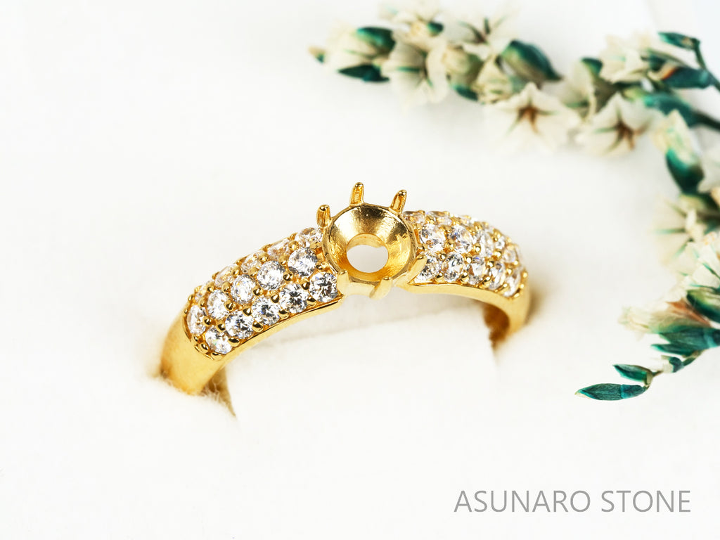 【お仕立て用】空枠番号：5129C　リング枠　パヴェ【オーダージュエリー用】hpv