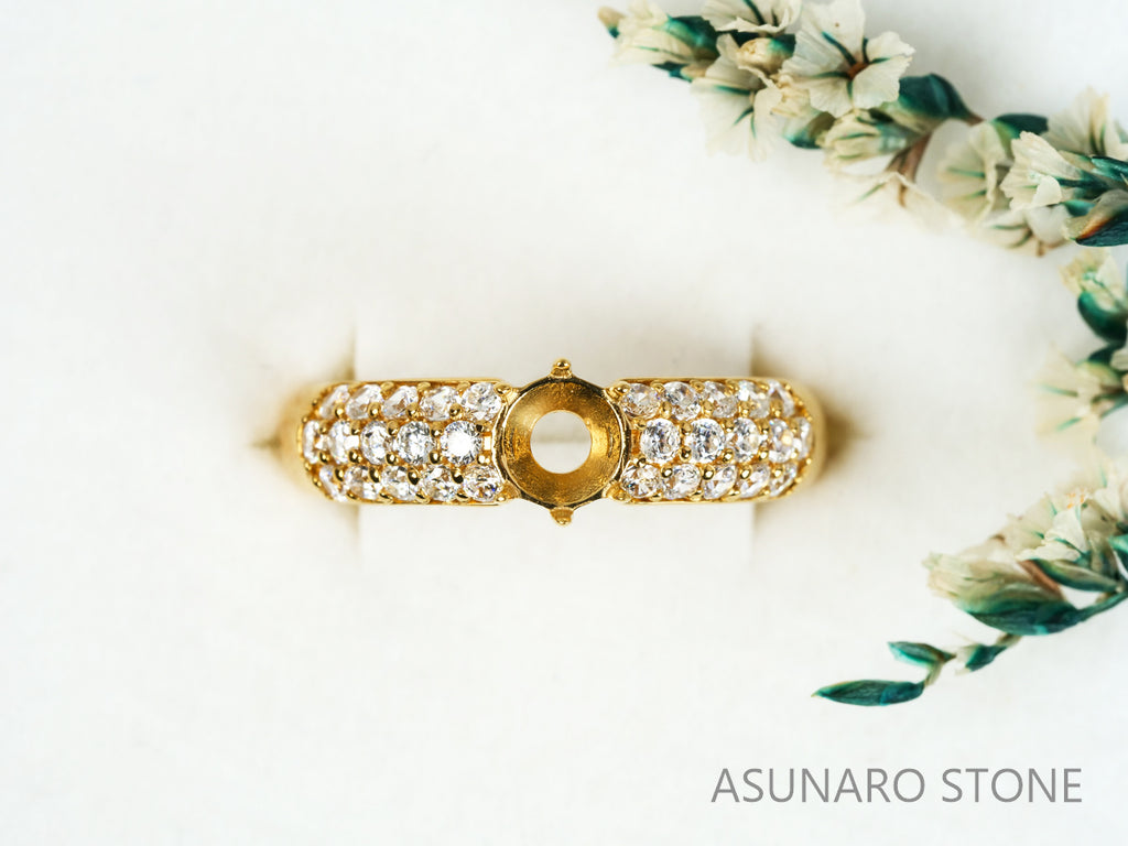 【お仕立て用】空枠番号：5129C　リング枠　パヴェ【オーダージュエリー用】hpv