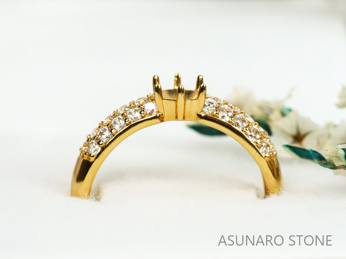 【お仕立て用】空枠番号：5129C　リング枠　パヴェ【オーダージュエリー用】hpv