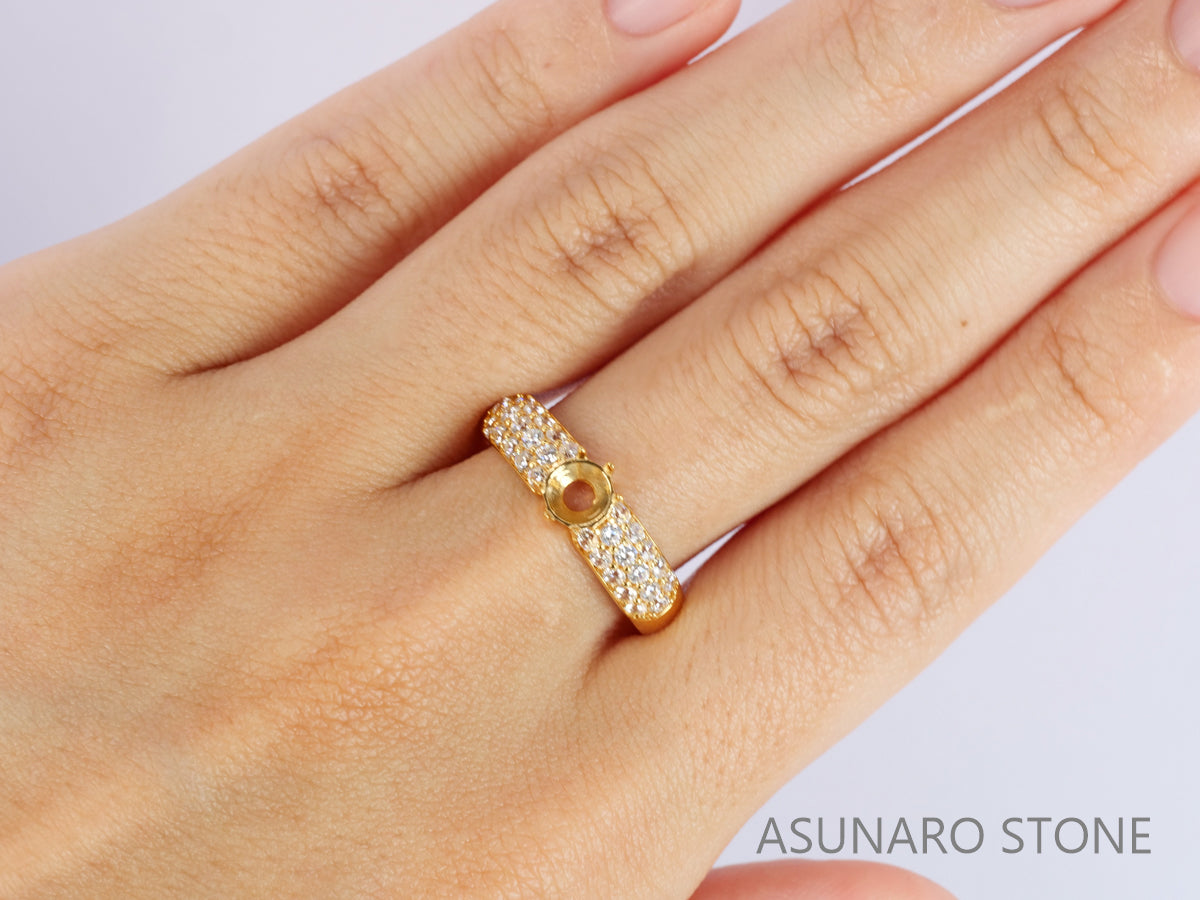 【お仕立て用】空枠番号：5129C　リング枠　パヴェ【オーダージュエリー用】hpv