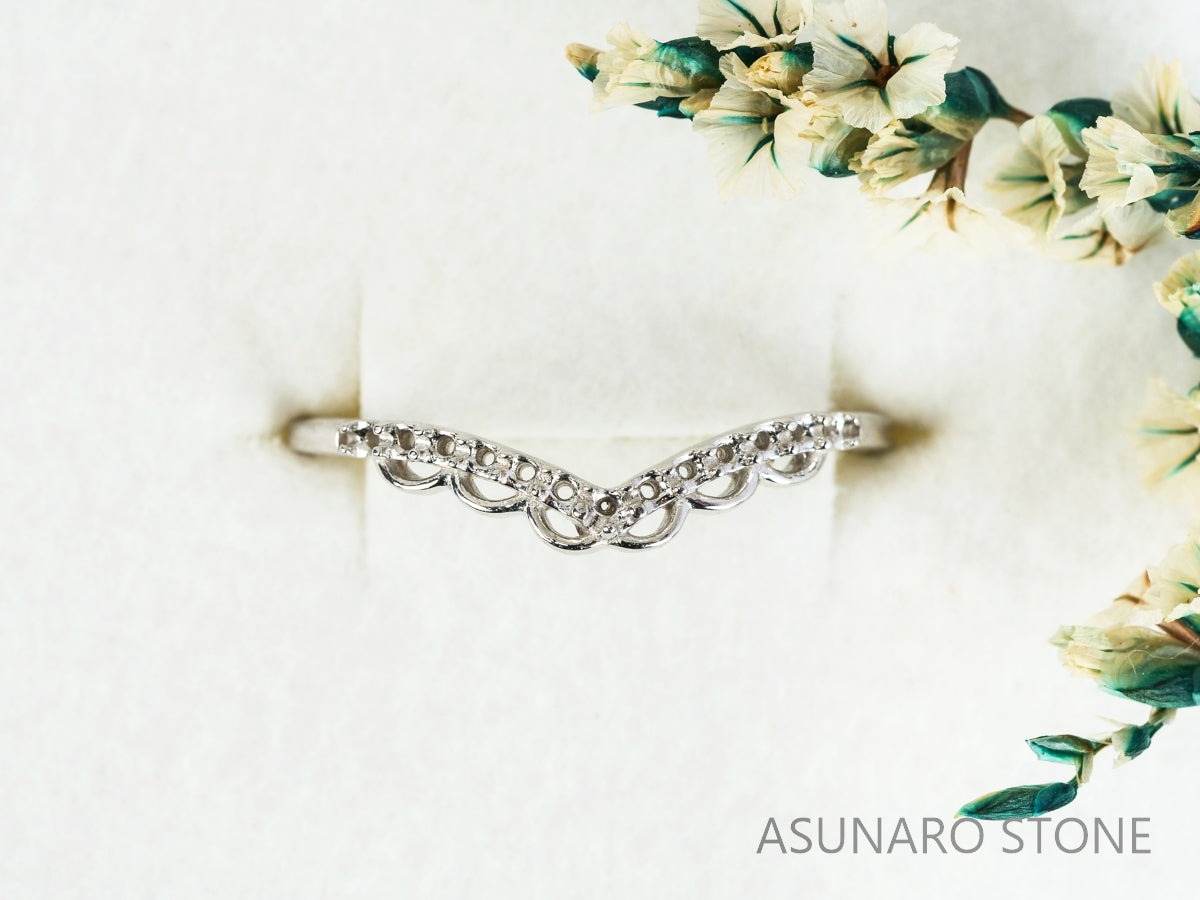 【お仕立て用】空枠番号：5172C　1.2mm用　リング枠　ハーフエタニティ【オーダージュエリー用】hpv