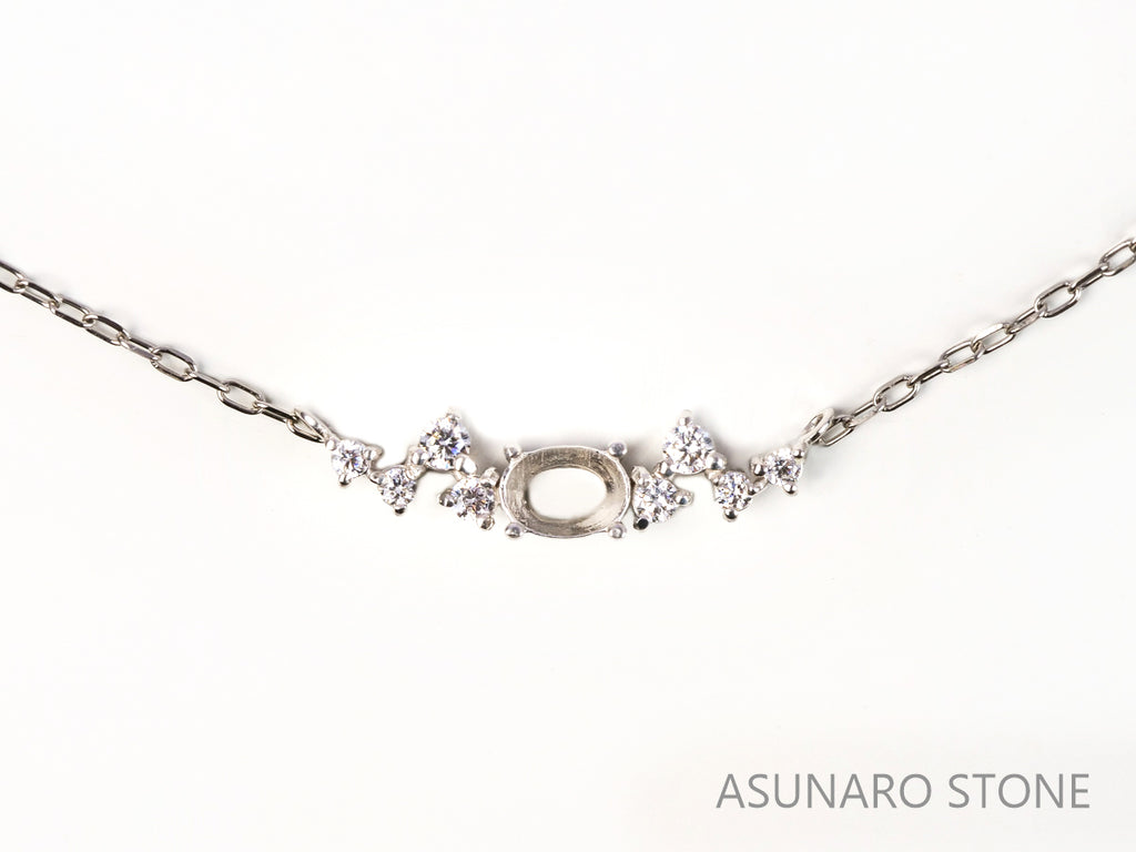 【お仕立て用】空枠番号：4786C　両吊りネックレス　ペンダントトップ枠【オーダージュエリー用