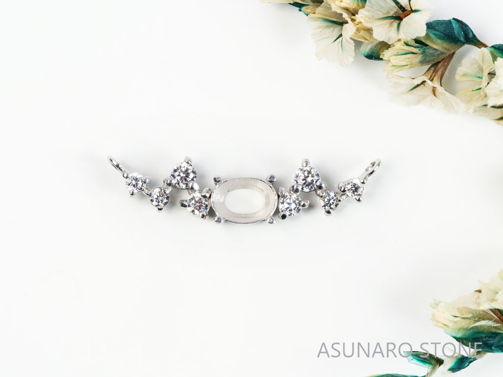 【お仕立て用】空枠番号：4786C　両吊りネックレス　ペンダントトップ枠【オーダージュエリー用