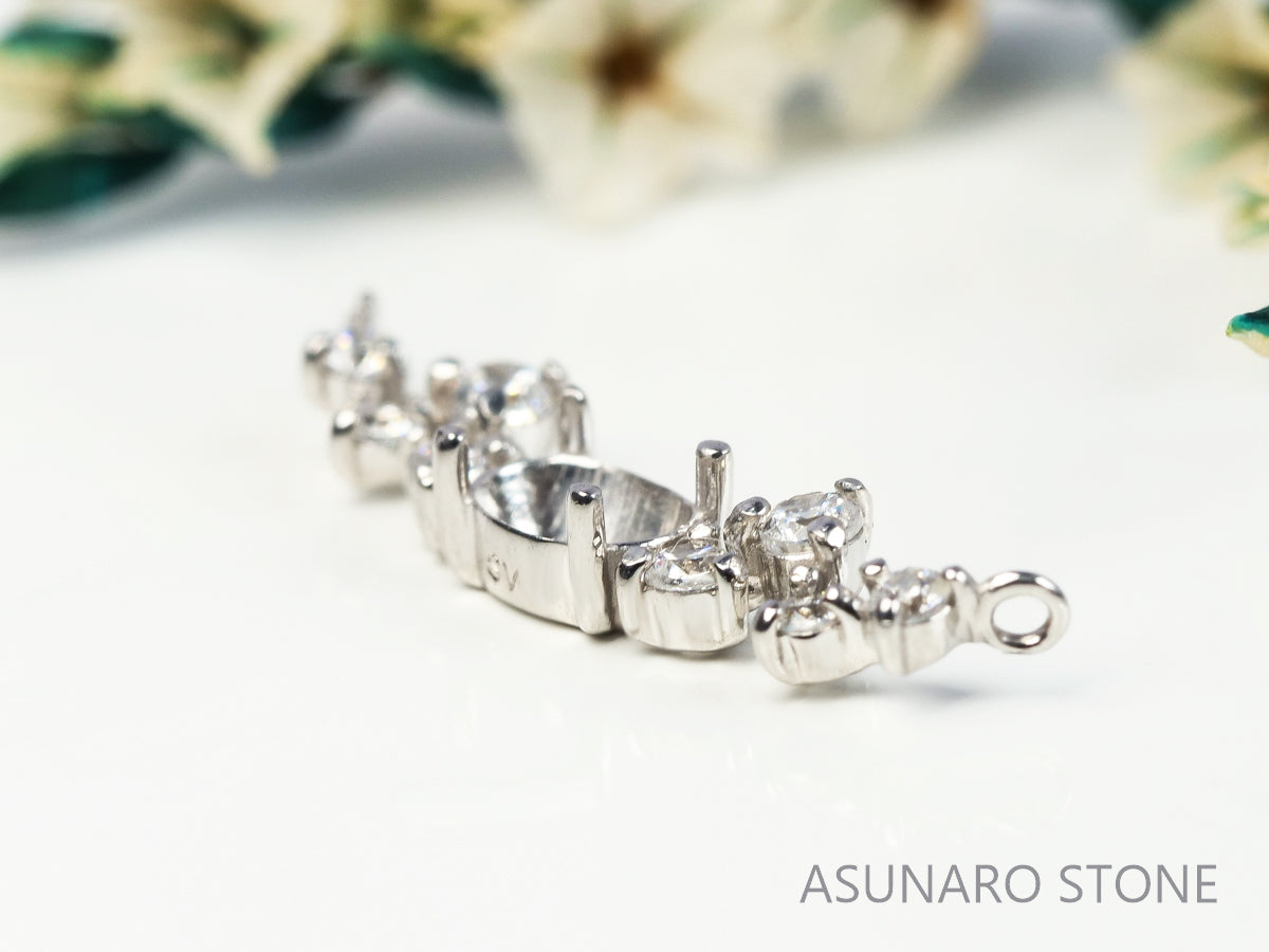 【お仕立て用】空枠番号：4786C　両吊りネックレス　ペンダントトップ枠【オーダージュエリー用