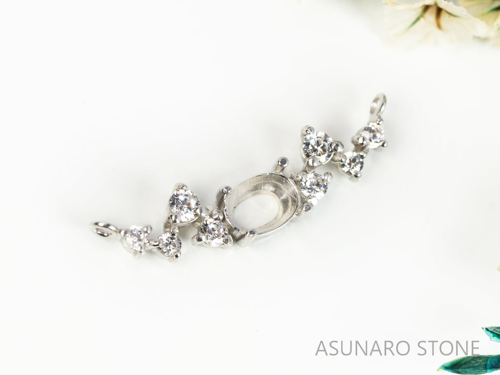 【お仕立て用】空枠番号：4786C　両吊りネックレス　ペンダントトップ枠【オーダージュエリー用