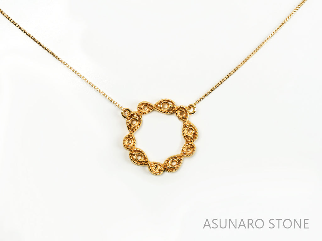 【お仕立て用】空枠番号：5180C　両吊りネックレス　ペンダントトップ枠【オーダージュエリー用】