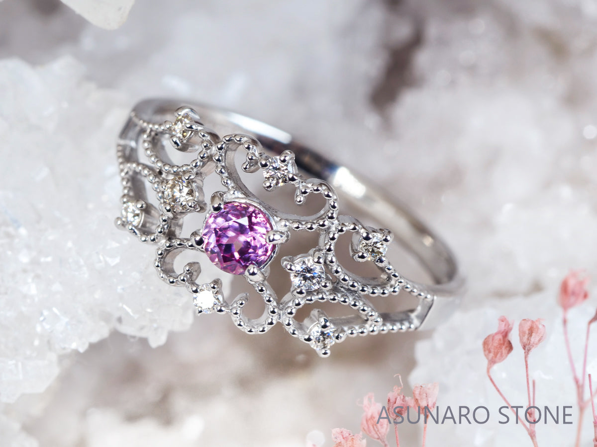 【お仕立て用】空枠番号：440G　リング枠　ティアラ【オーダージュエリー用】