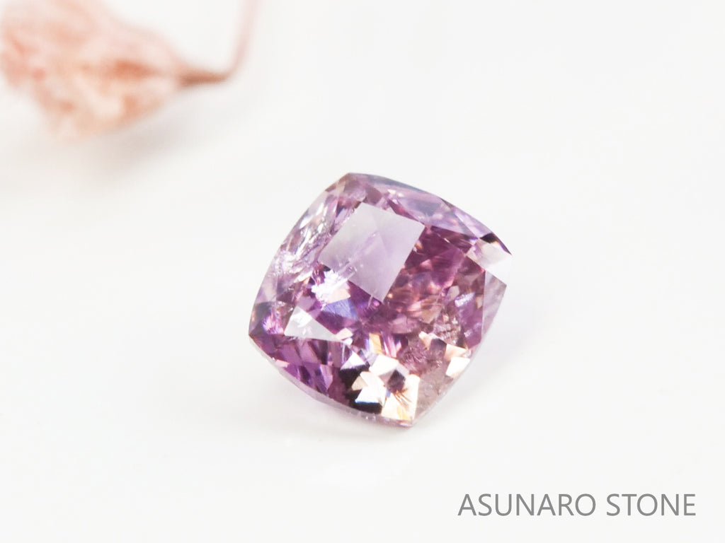 ピンクダイヤモンド　Fancy Intense Purple Pink　I1 　クッションカット　0.070ct　【231115-1917】