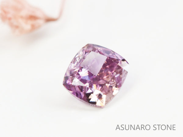 ピンクダイヤモンド　Fancy Intense Purple Pink　I1 　クッションカット　0.070ct　ソ付【231115-1917】
