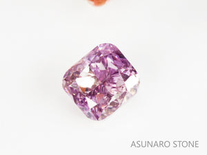 ピンクダイヤモンド　Fancy Intense Purple Pink　SI2 　クッションカット　0.097ct　ソ付【231115-1919】