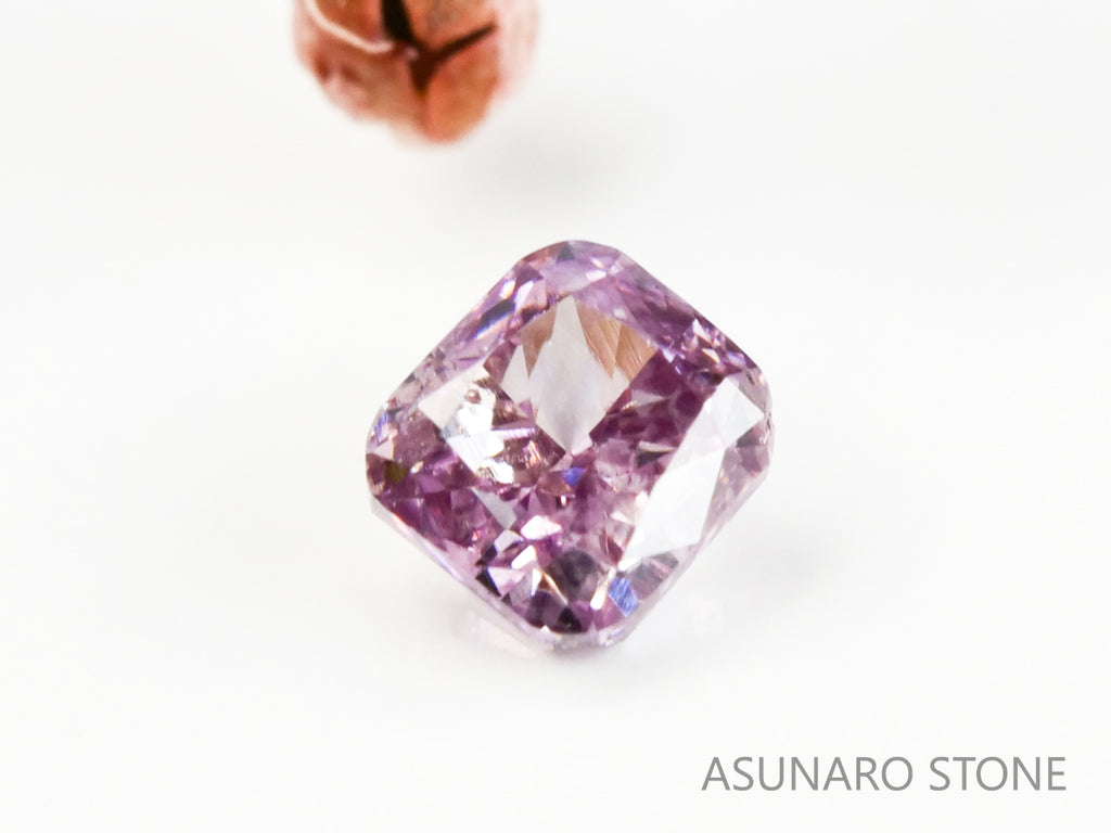 ピンクダイヤモンド　Fancy Intense Purple Pink　SI2 　クッションカット　0.097ct　【231115-1919】