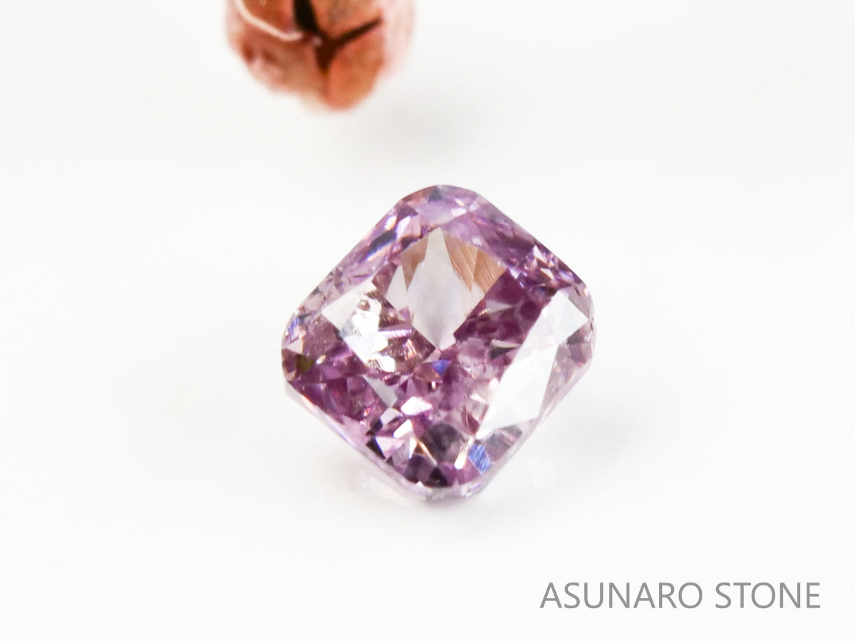 ピンクダイヤモンド　Fancy Intense Purple Pink　SI2 　クッションカット　0.097ct　【231115-1919】