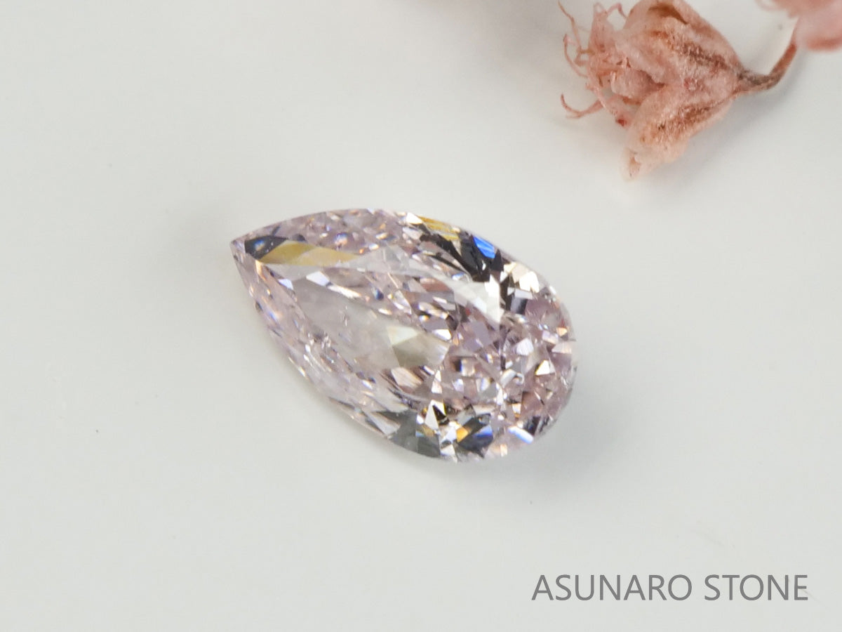 ピンクダイヤモンド　Light Pink　SI2 　ペアシェイプ　0.167ct　【231115-1880】