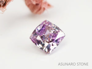 ピンクダイヤモンド　Fancy Purple Pink　I1　クッションカット　0.080ct　【231115-1891】